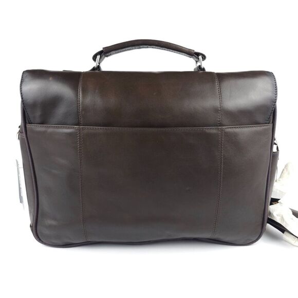 NWT Wilsons Leather Laptop Bag Briefcase Crossbody Convertible Brown Classic - Picture 9 of 14